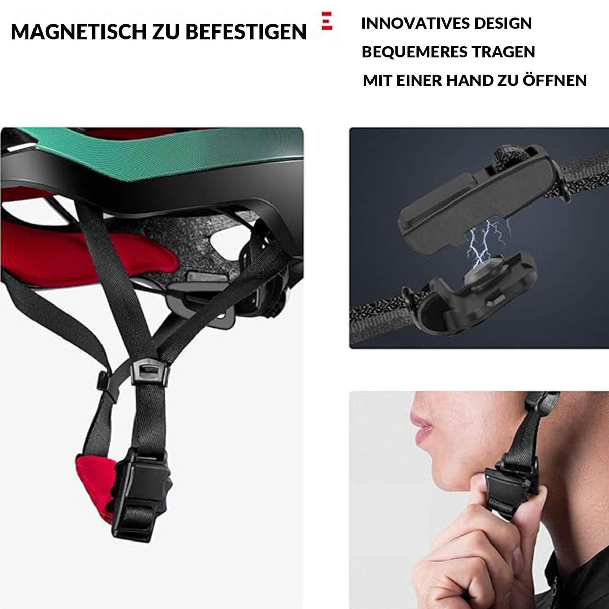 fahrradhelm befestigung ROCKBROS Fahrradhelm MTB Rennradhelm Atmungsaktiv PC+EPS Magnetschnall –  ROCKBROS-DE