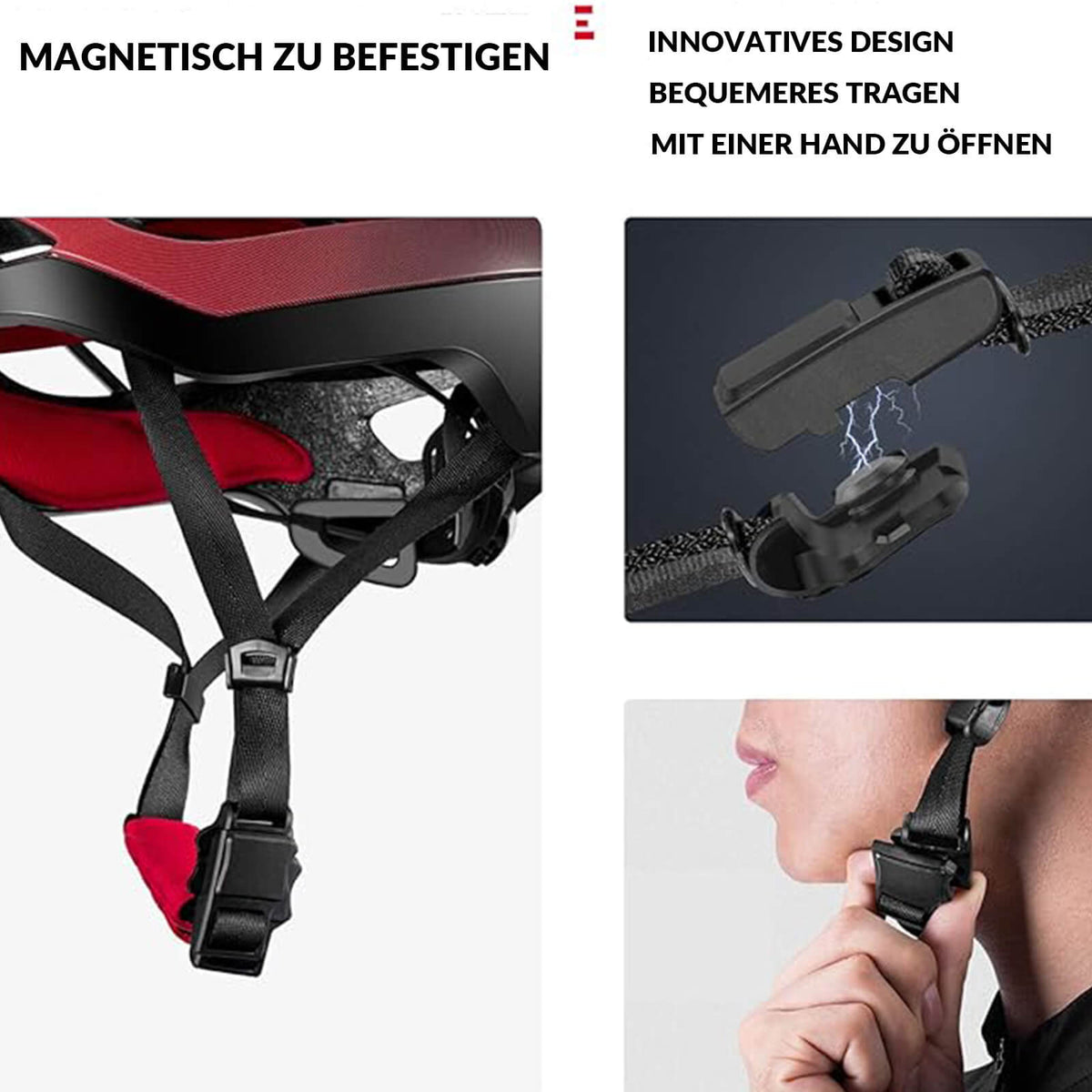 fahrradhelm gurt einfädeln ROCKBROS Bicycle Helmet MTB Road Bike Helmet Breathable PC+EPS Magnetic  Buckle – ROCKBROS-DE