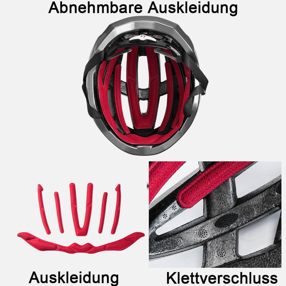 ROCKBROS Fahrradhelm MTB Rennradhelm Atmungsaktiv PC+EPS Magnetschnall