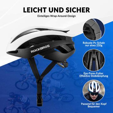 fahrradhelm passend ROCKBROS Fahrradhelm Rennradhelm Verstellbarer Belüftung Damen/Herren – ROCKBROS-DE