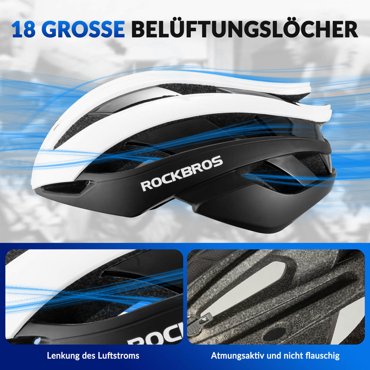 ROCKBROS Fahrradhelm Rennradhelm Verstellbarer Belüftung Damen/Herren – ROCKBROS-DE