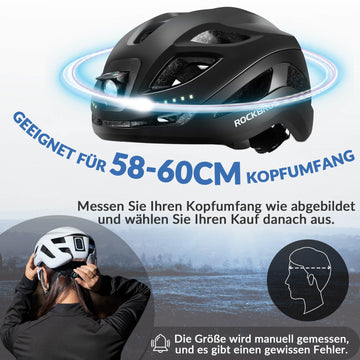 fahrradhelm herren licht ROCKBROS Fahrradhelm mit Licht, mit USB 1800 mAh Atmungsaktiv 58-60 cm – ROCKBROS-DE