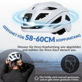 ROCKBROS Fahrradhelm mit Licht, mit USB 1800 mAh Atmungsaktiv 58-60 cm
