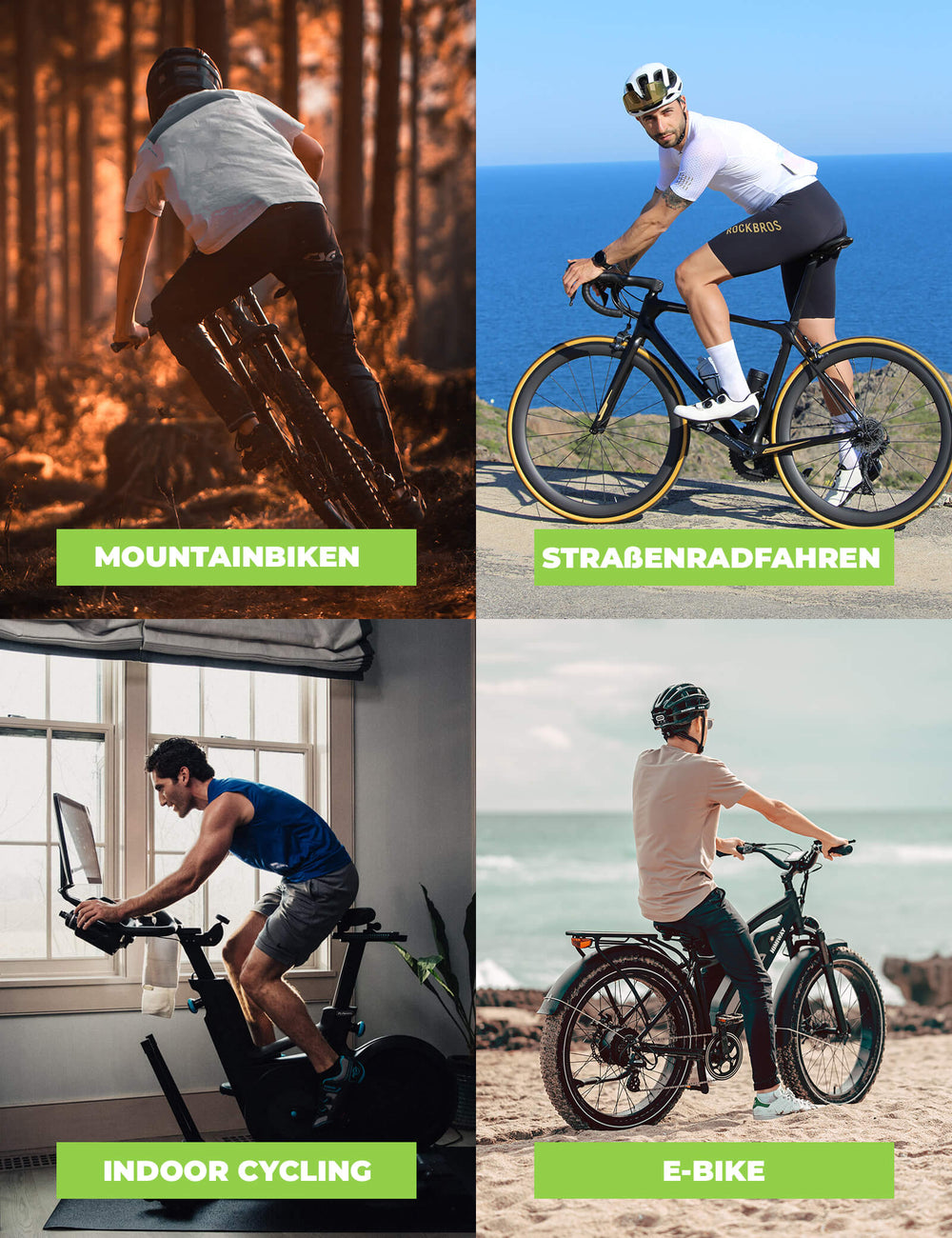 ROCKBROS Fahrradhose Lang Gepolstert Nahtlos Schnelltrocknend Herren