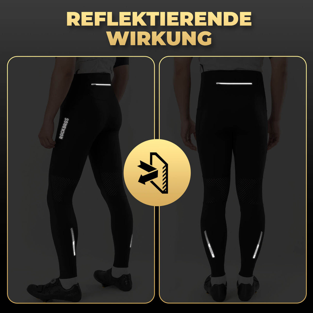 ROCKBROS Fahrradhose Radlerhose 4D Gepolstert Atmungsaktiv für 4 Jahreszeiten
