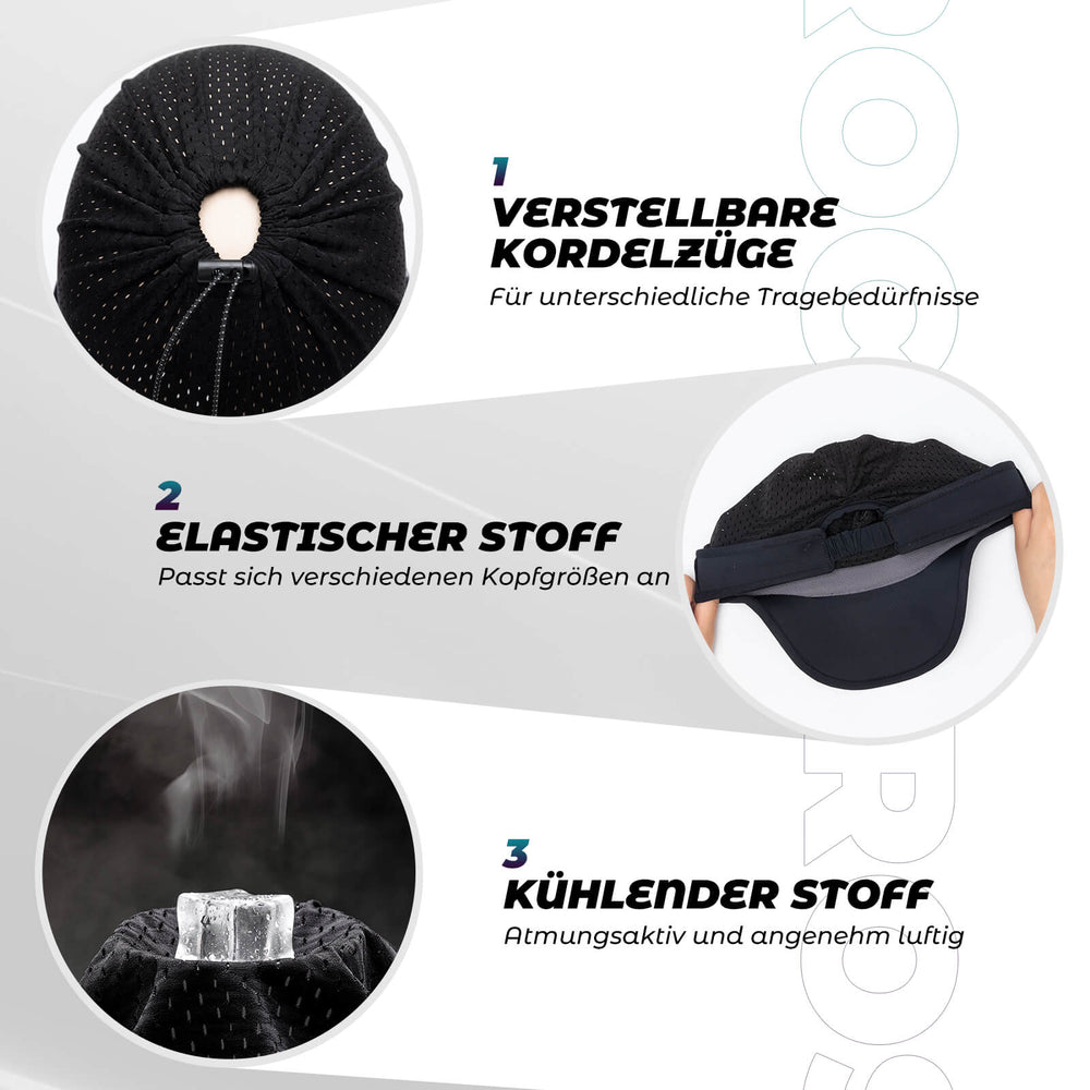 ROCKBROS Fahrradkappe Atmungsaktive Mütze UV-Schutz Sommer Unisex für Outdoor Sports Radfahren Laufen-Schwarz