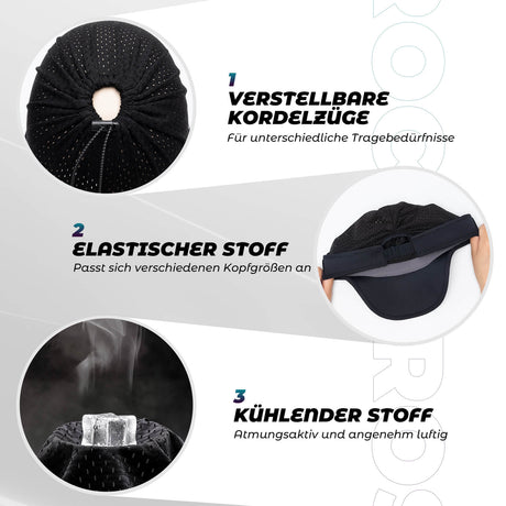 ROCKBROS Fahrradkappe Atmungsaktive Mütze UV-Schutz Sommer Unisex für Outdoor Sports Radfahren Laufen-Schwarz