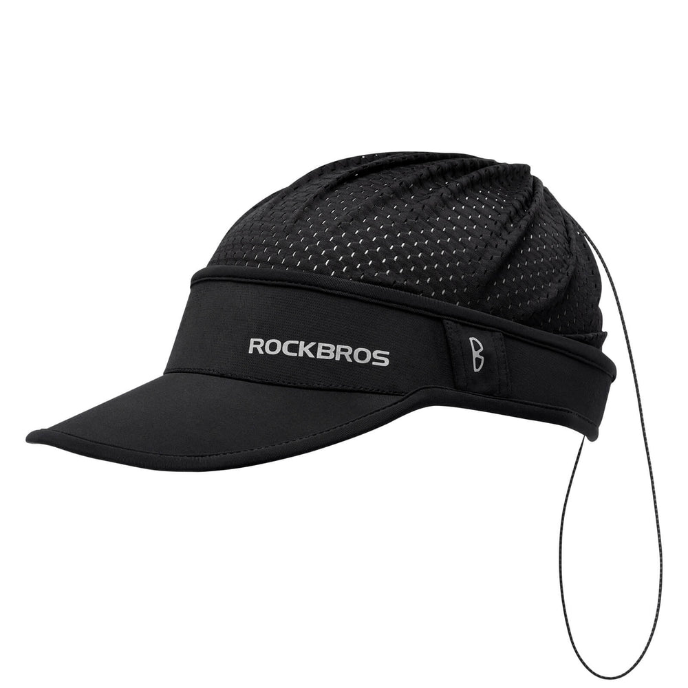 ROCKBROS Fahrradkappe Atmungsaktive Mütze UV-Schutz Sommer Unisex für Outdoor Sports Radfahren Laufen-Schwarz