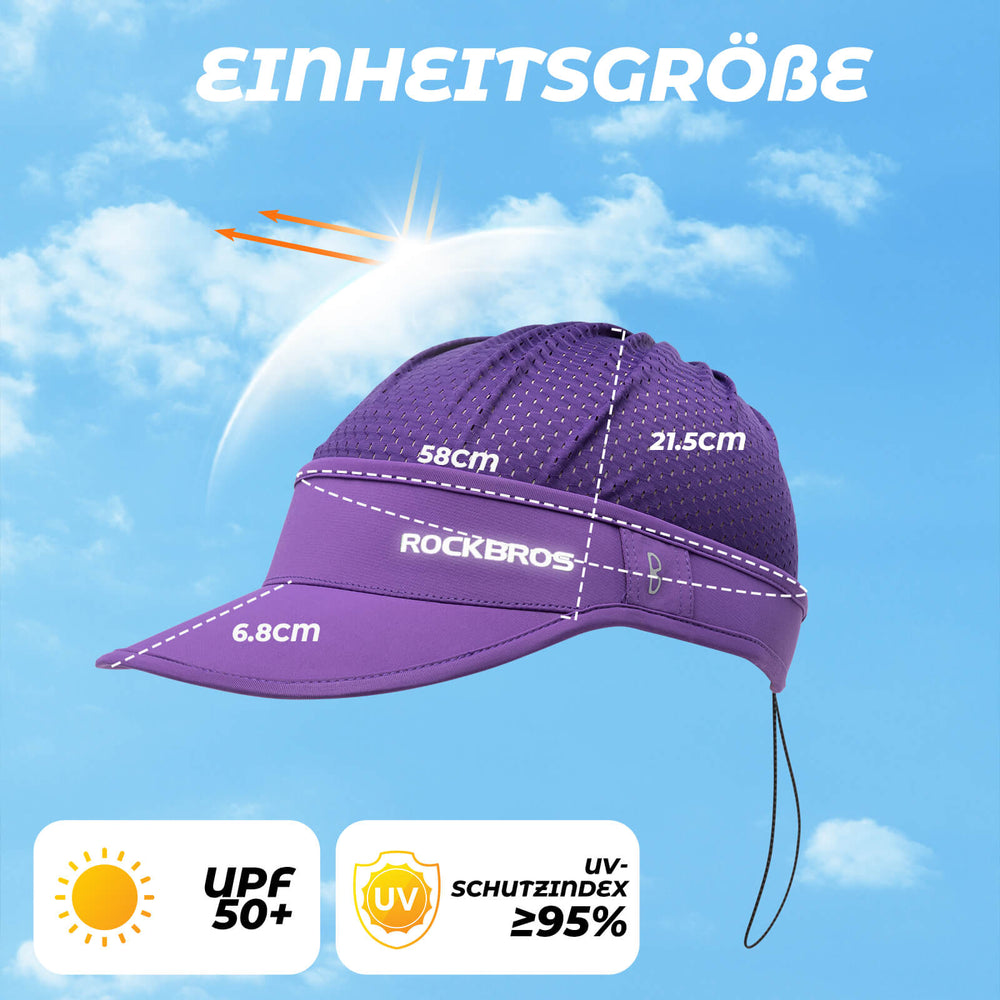 ROCKBROS Fahrradkappe Atmungsaktive Mütze UV-Schutz Sommer Unisex für Outdoor Sports Radfahren Laufen-Violett