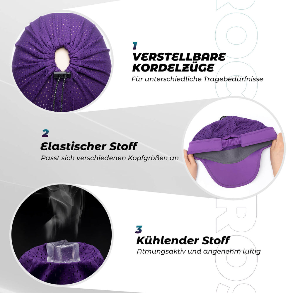 ROCKBROS Fahrradkappe Atmungsaktive Mütze UV-Schutz Sommer Unisex für Outdoor Sports Radfahren Laufen-Violett