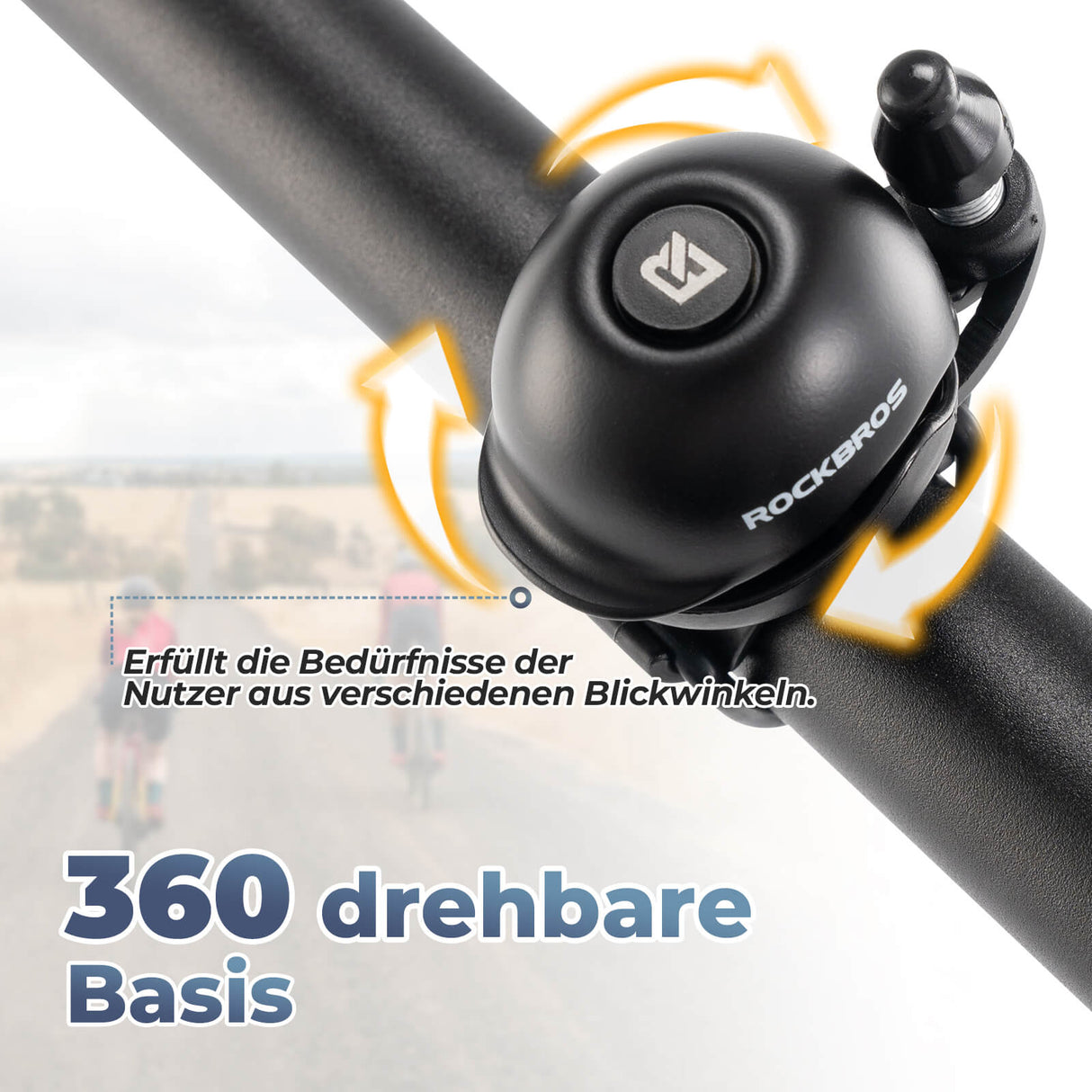 ROCKBROS Fahrradklingel 360-Grad-Drehung für 22-34mm Lenker Mini Klingel