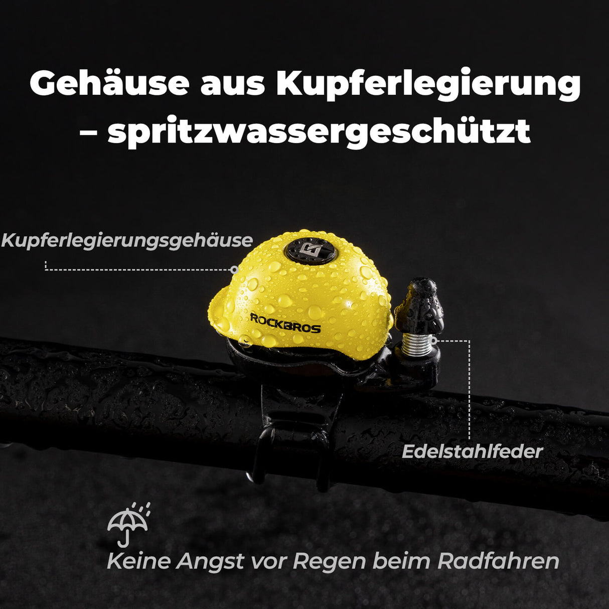 ROCKBROS Fahrradklingel 360-Grad-Drehung für 22-34mm Lenker Mini Klingel