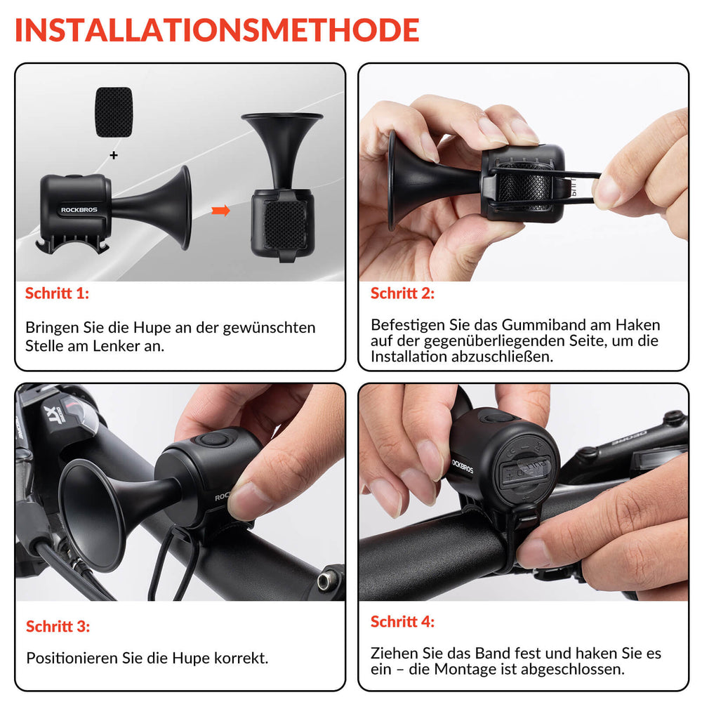 Fahrradklingel Elektrisch 120dB Ton IPX4 Wasserschutz Kinder/Erwachsene - ROCKBROS-EU