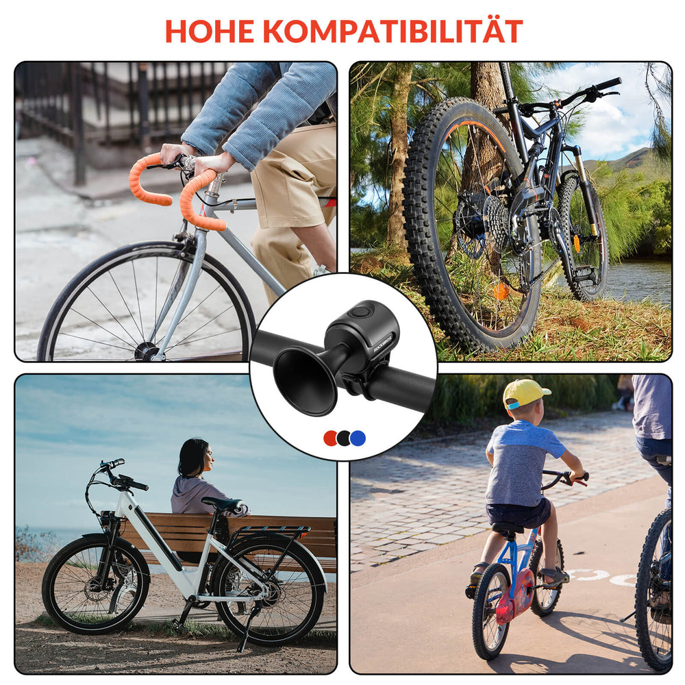 Fahrradklingel Elektrisch 120dB Ton IPX4 Wasserschutz Kinder/Erwachsene - ROCKBROS-EU