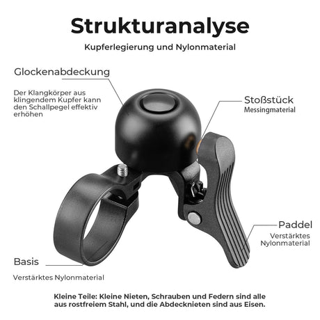 ROCKBROS Fahrradklingel Fahrradglocke für 21-23 mm Wasserdicht Langlebig