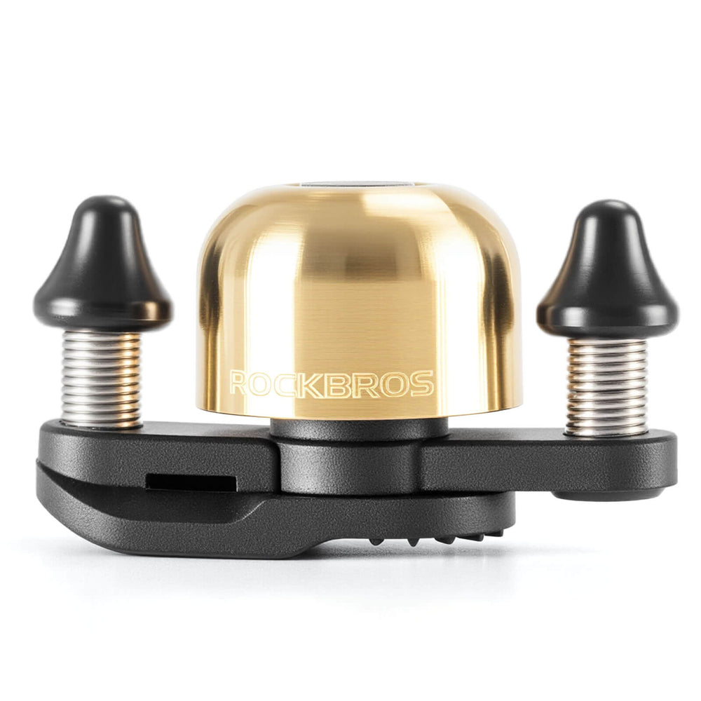 ROCKBROS Fahrradklingel mit Doppel-Klopfer 180° drehbar für Rennräder MTB Falträder-Kupferfarben