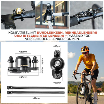 lenkerformen rennrad ROCKBROS Bicycle Bell with Double Striker 180° Rotatable for Road Bikes MTB Folding Bikes – ROCKBROS-DE
