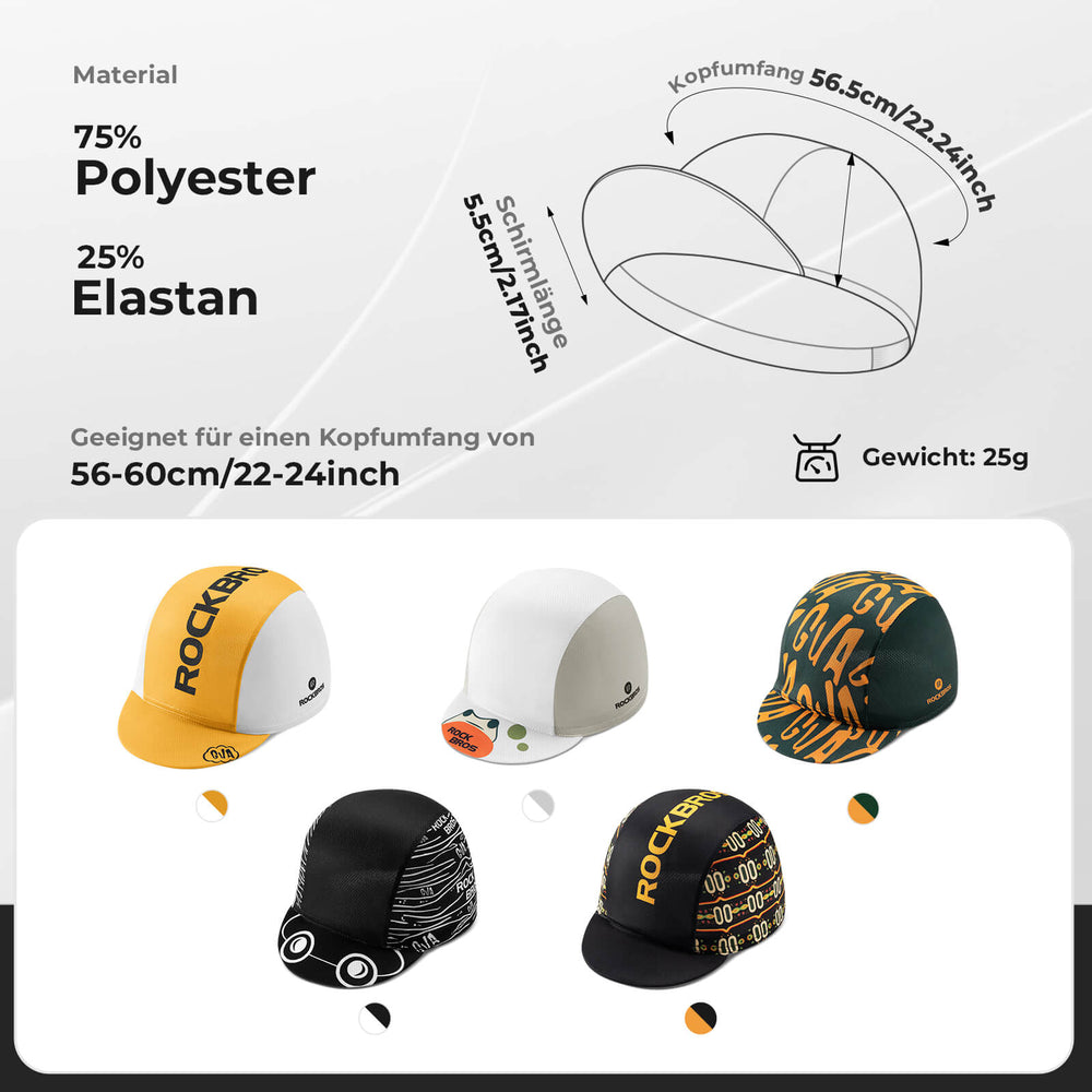 ROCKBROS Fahrradmütze Leichte Schweißabsorbierend Fahrradkappe unter dem Helm