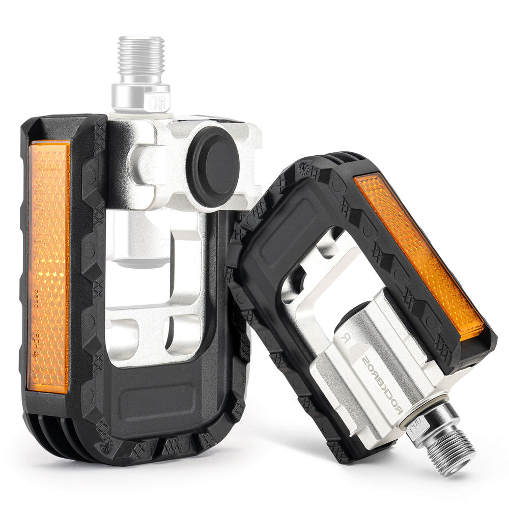 ROCKBROS Fahrradpedale Faltbar Klapppedale 916 mit Anti-Rutsch Oberfläche &amp; Reflektoren