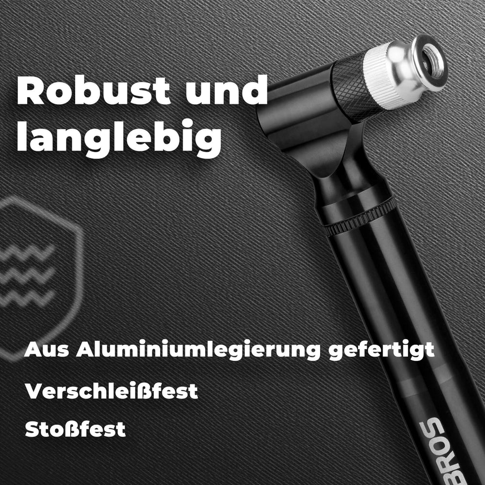 ROCKBROS Fahrradpumpe 130PSI Tragbar mit Halterung Presta & Schrader Ventile