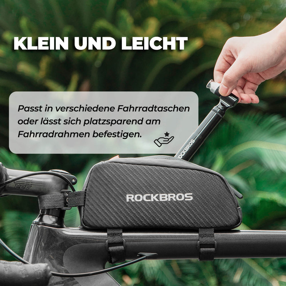 ROCKBROS Fahrradpumpe 130PSI Tragbar mit Halterung Presta & Schrader Ventile