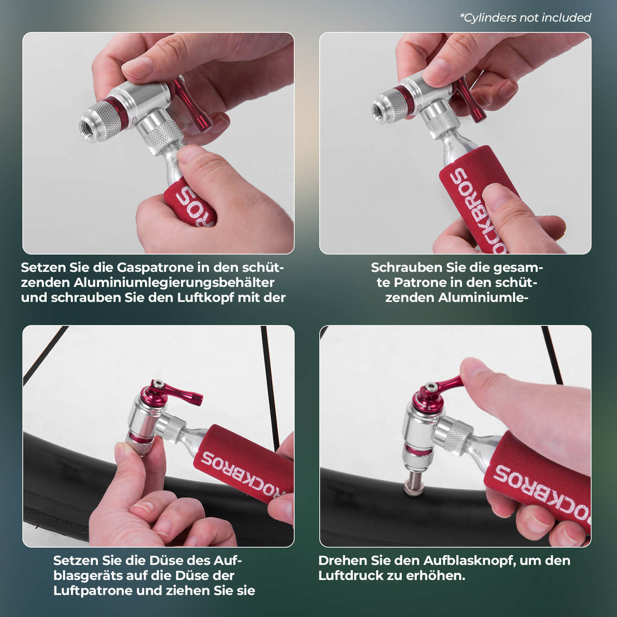 pro bike tool fahrradpumpe co2 ROCKBROS Fahrradpumpe CO2 Inflator Fahrrad Minipumpe Presta & Schrader – ROCKBROS-DE