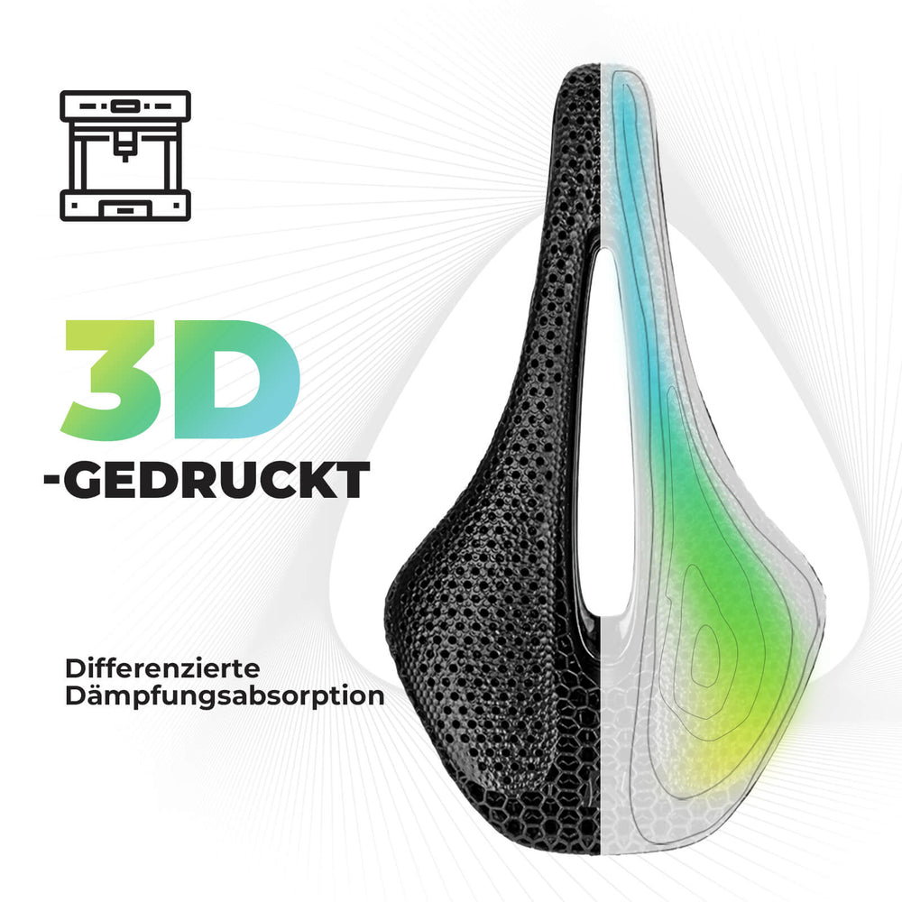 ROCKBROS Fahrradsattel 3D-gedruckter Carbon Fahrradsitz Ergonomisch Leicht