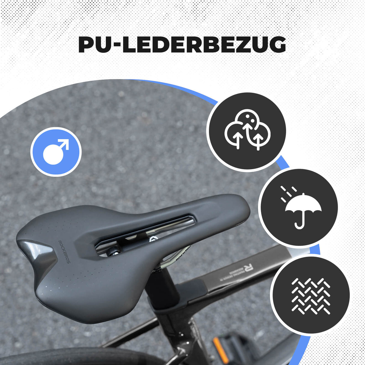 ROCKBROS Fahrradsattel Ergonomisch Wasserdicht Atmungsaktiv Herren