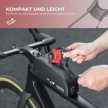fahrradschloss einfach ROCKBROS Fahrradschloss 5,5 mm Stahlkabel Doppelring für Fahrrad E-Bike Scooter – ROCKBROS-DE