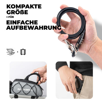 fahrradschloss leder ROCKBROS Fahrradschloss Kabelschloss Zahlencode Anti-Diebstahl 150cm –  ROCKBROS-DE