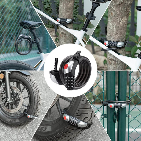 ROCKBROS Fahrradschloss Kabelschloss 4-Stellig Zahlencode 120cm