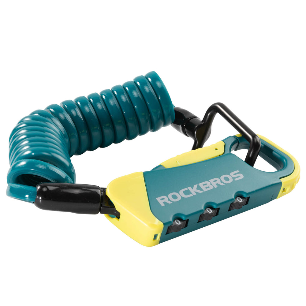 ROCKBROS Fahrradschloss Kabelschloss Zahlenschloss Helmschloss 120cm Leicht-Blau