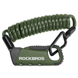 ROCKBROS Fahrradschloss Kabelschloss Zahlenschloss Helmschloss 120cm Leicht-Olivgrün