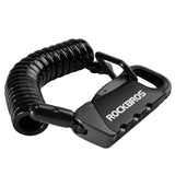 ROCKBROS Fahrradschloss Kabelschloss Zahlenschloss Helmschloss 120cm Leicht-Schwarz