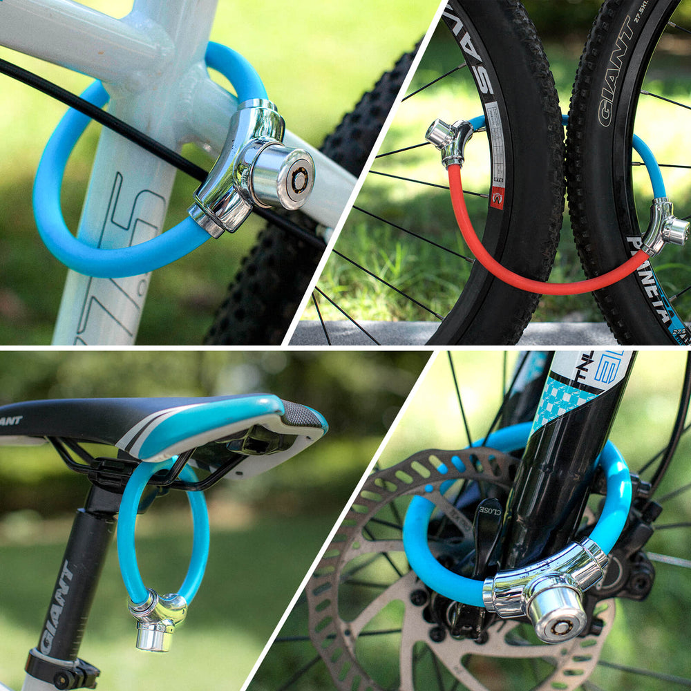 ROCKBROS Fahrradschloss Kabelschloss mit Klettverschlüssen ohne Schlüssel