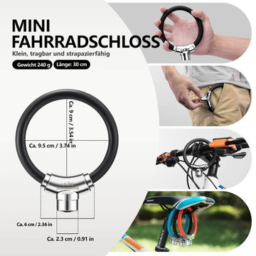 ROCKBROS bicycle lock cable lock with velcro fasteners without key   ROCKBROS-DE