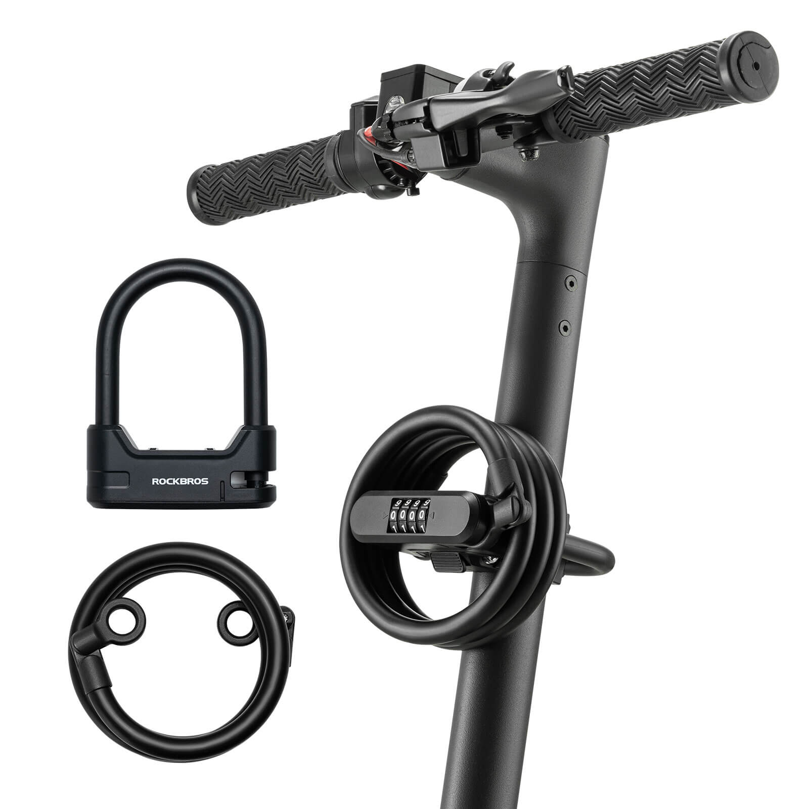 ROCKBROS Fahrradschloss Zahlenschloss U-Bügelschloss mit Kabel – ROCKBROS-DE