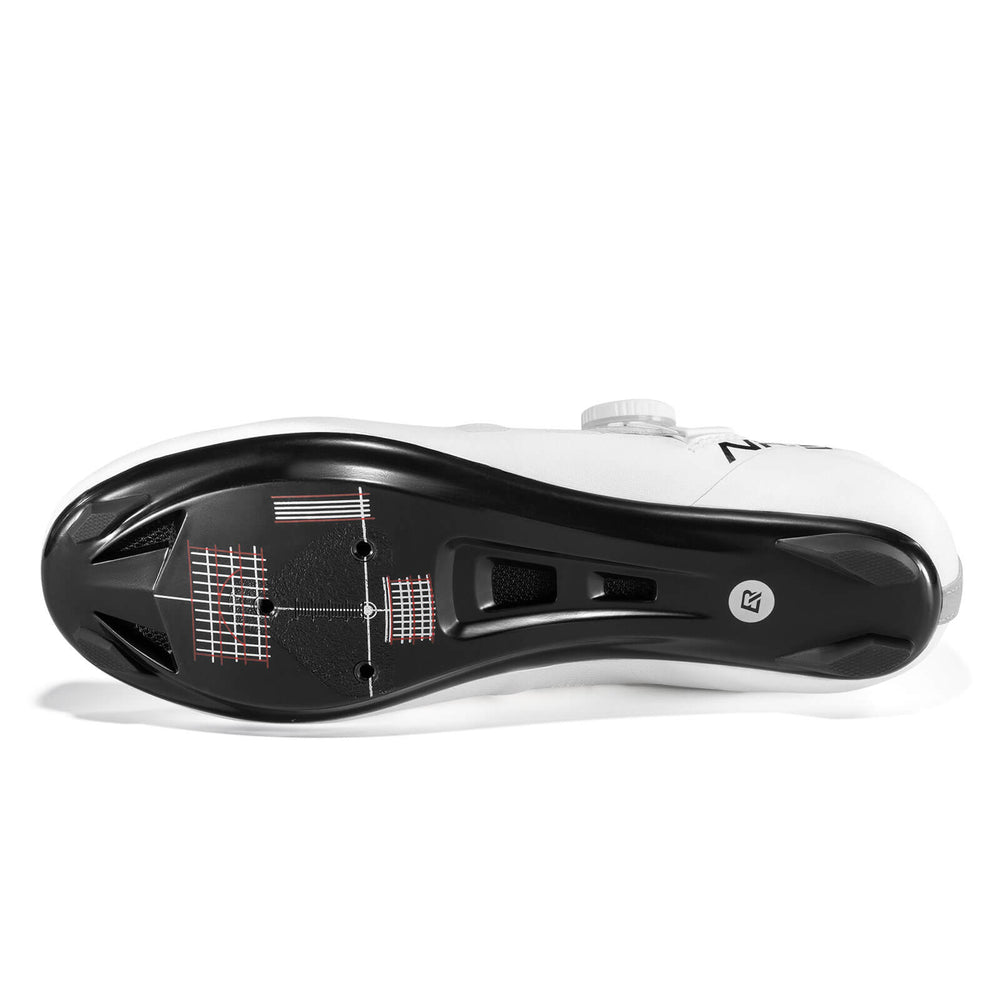 ROCKBROS Fahrradschuhe – SPD-SL & Look KEO kompatibel Drehverschluss & ergonomisch-Weiß