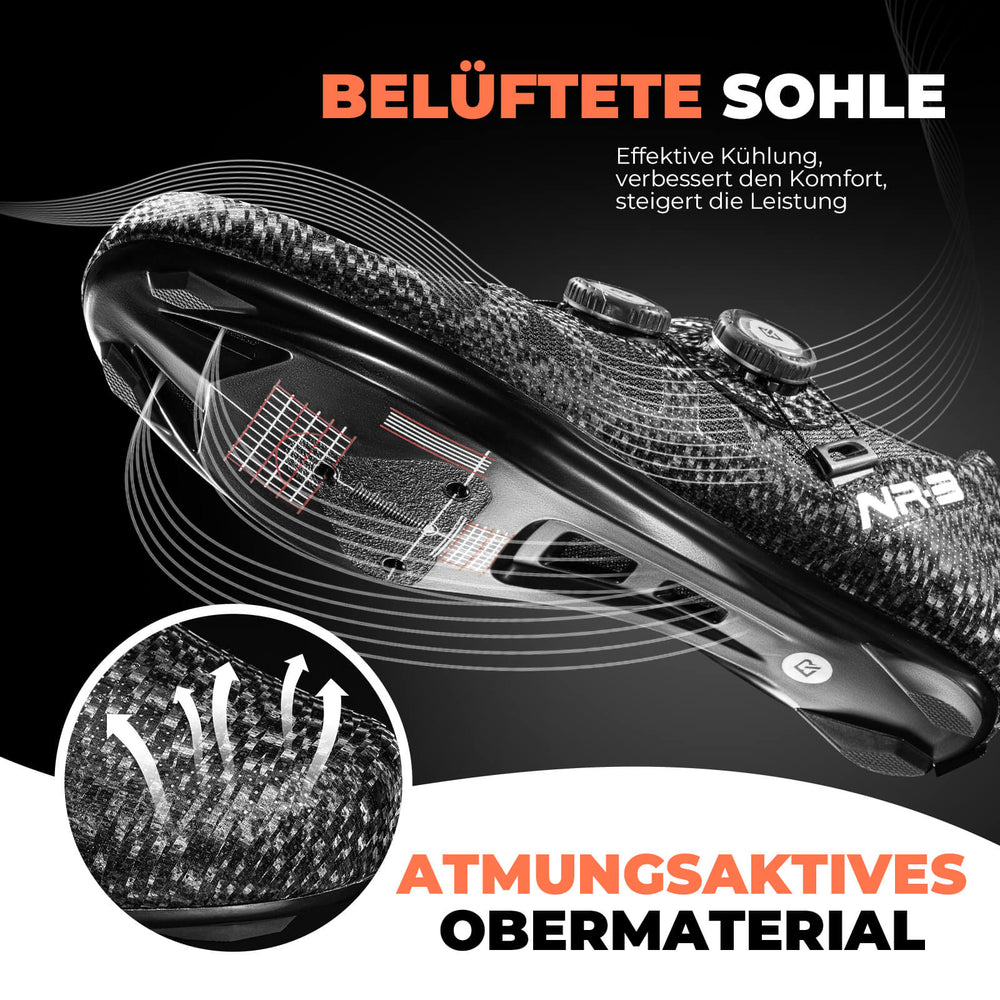 ROCKBROS Fahrradschuhe – SPD-SL & Look KEO kompatibel Drehverschluss & ergonomisch