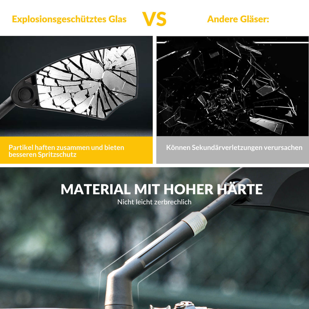 ROCKBROS Fahrradspiegel Rückspiegel 360°Drehbar Klappbar für Lenker 20–23mm