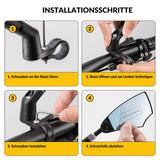 ROCKBROS Fahrradspiegel Rückspiegel 360°Drehbar Klappbar für Lenker 20–23mm