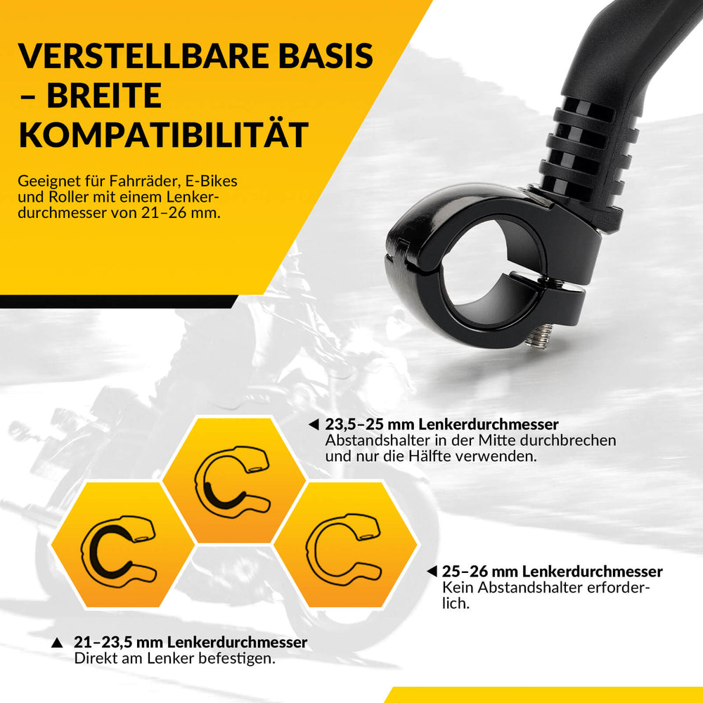 ROCKBROS Fahrradspiegel Rückspiegel HD Edelstahl Spiegel 360 ° Verstellbarer für Lenker 21-26mm für Mountainbike, Rennräder