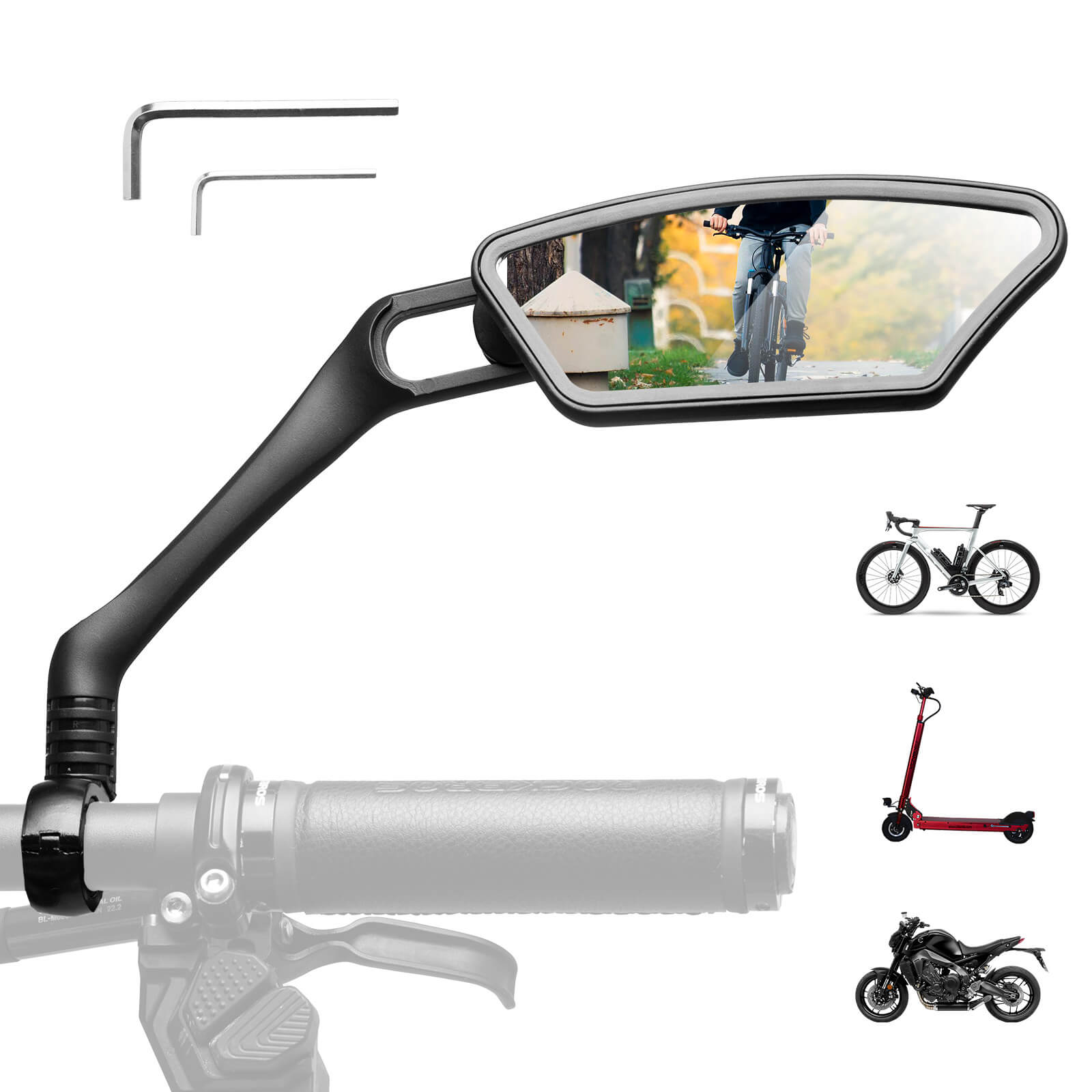 spiegel für fahrradlenker Fahrradspiegel Rückspiegel 360 ° Verstellbarer für Lenker 21-26mm –  ROCKBROS-DE