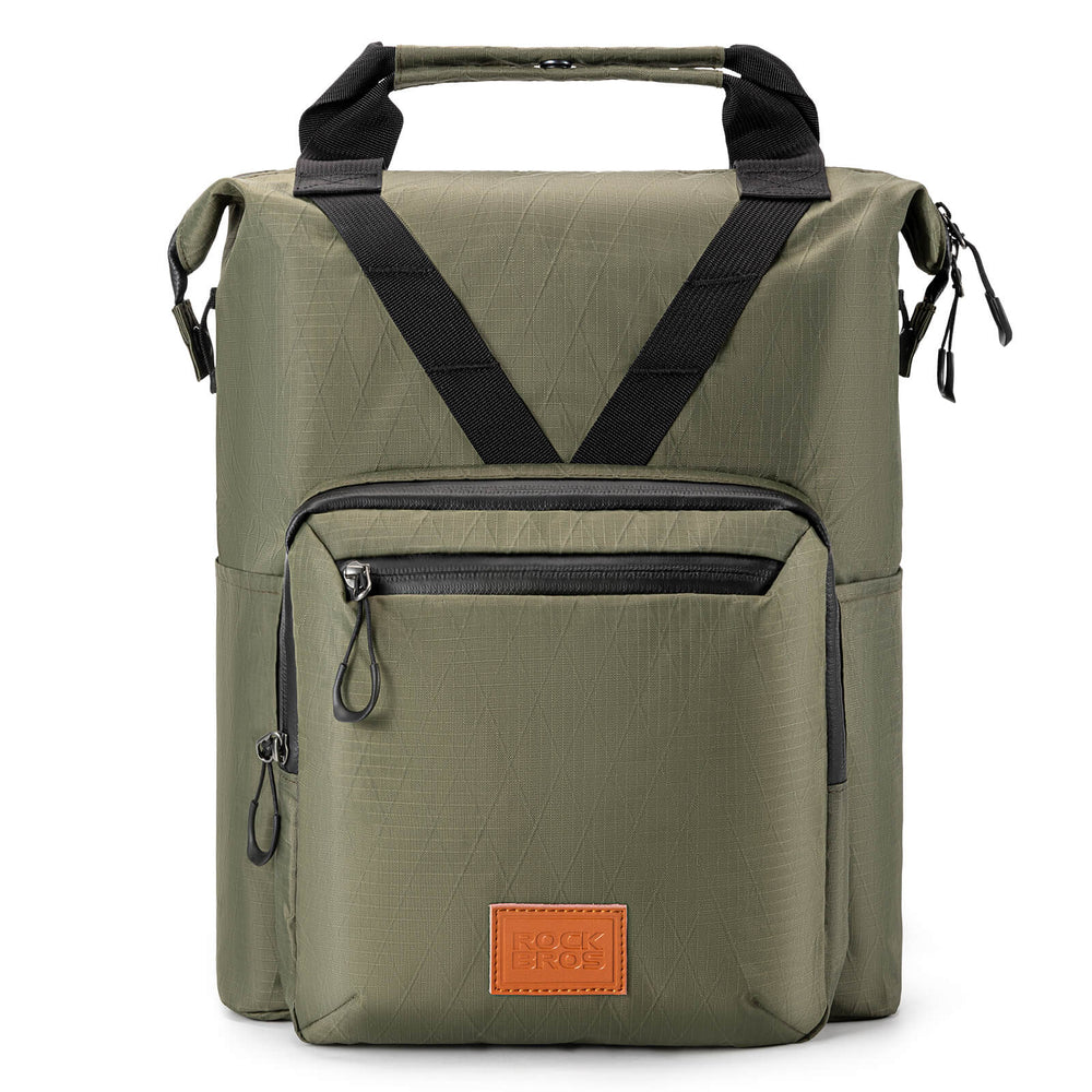 ROCKBROS Fahrradtasche Lenkertasche Multifunktional für Brompton 10L+1.5L-Grün