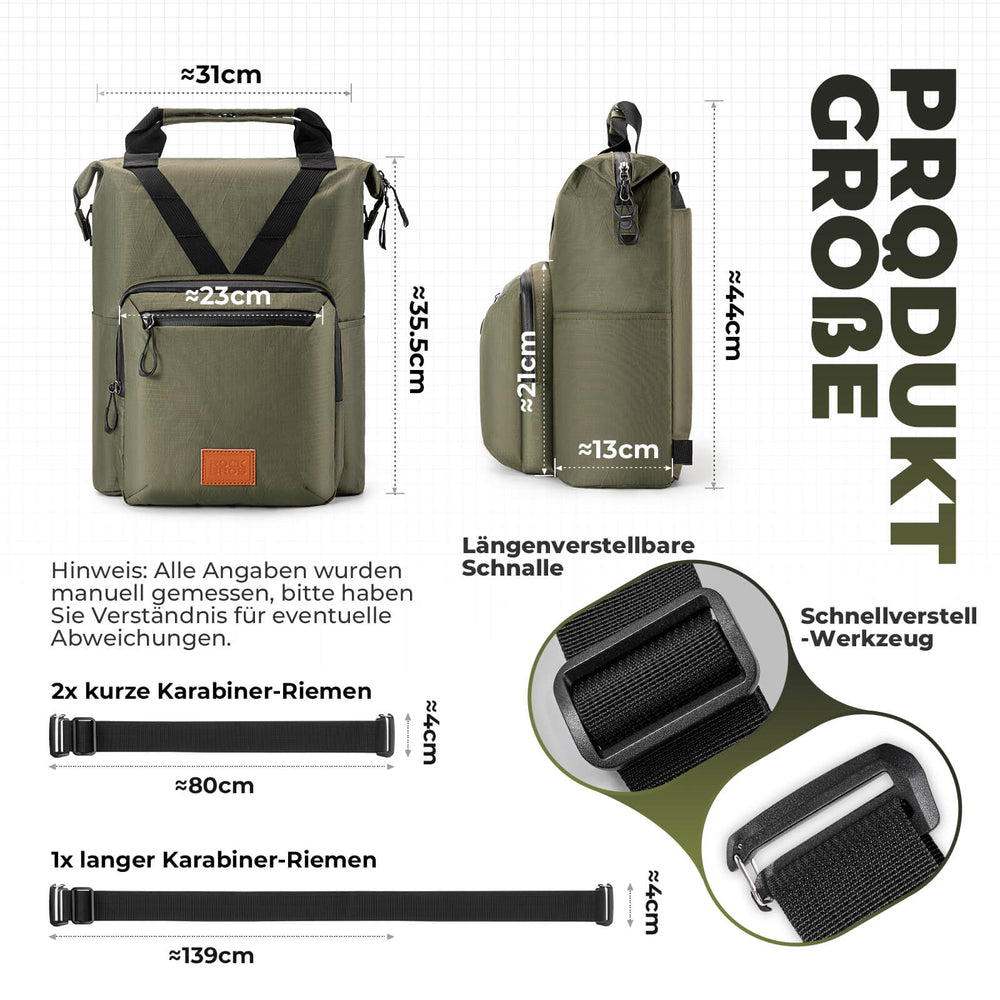 ROCKBROS Fahrradtasche Lenkertasche Multifunktional für Brompton 10L+1.5L