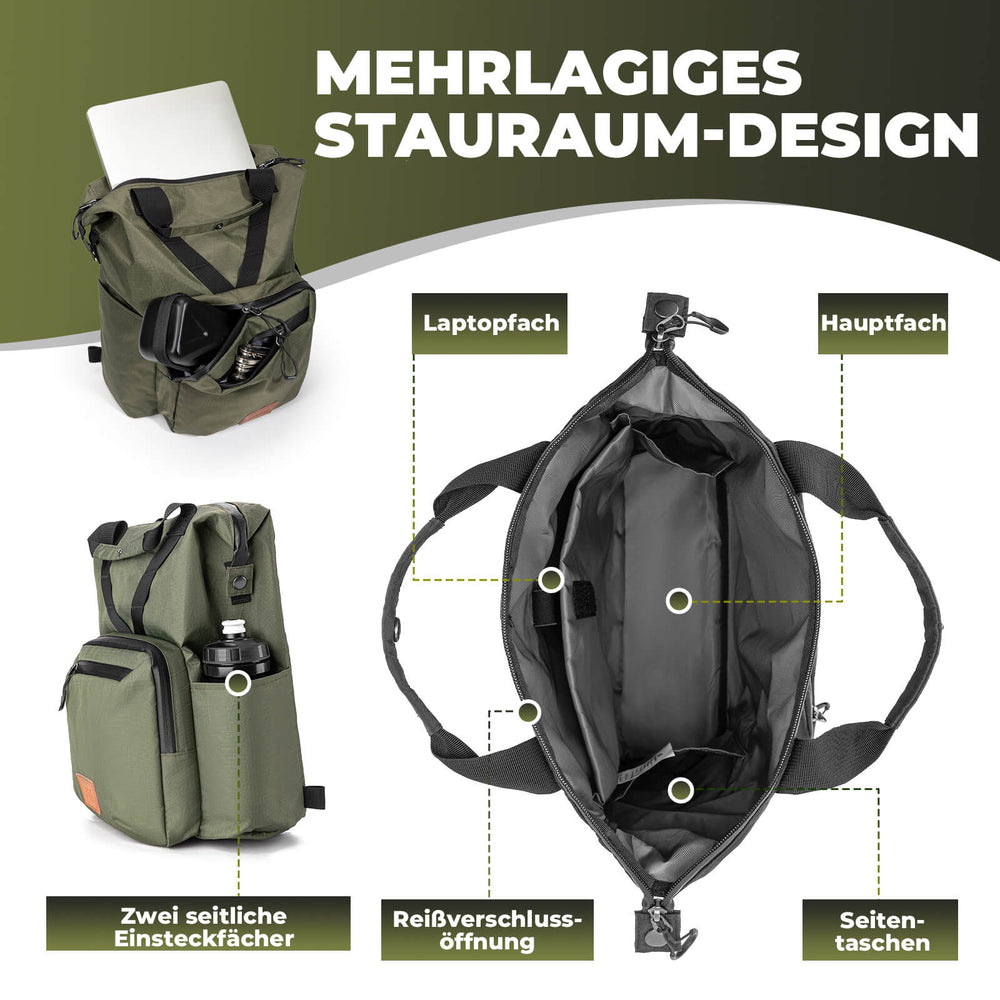 ROCKBROS Fahrradtasche Lenkertasche Multifunktional für Brompton 10L+1.5L