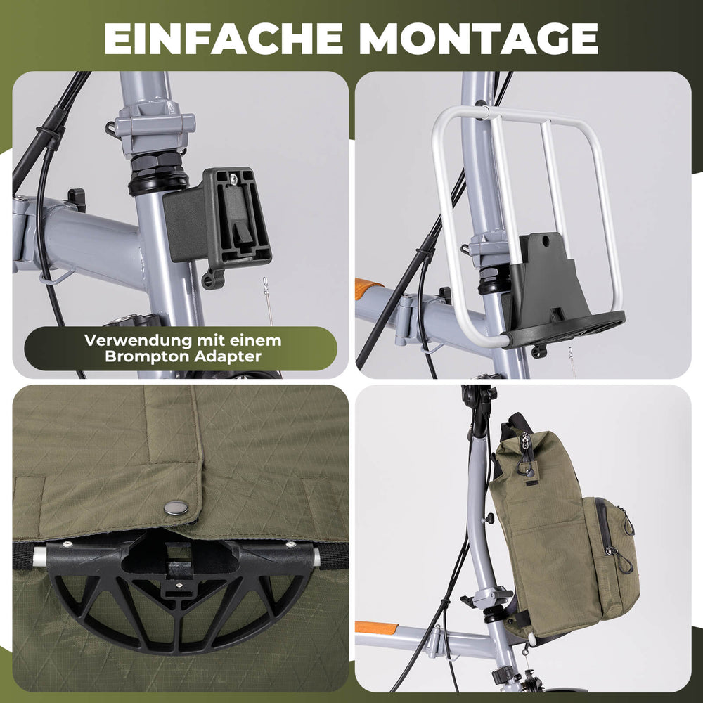 ROCKBROS Fahrradtasche Lenkertasche Multifunktional für Brompton 10L+1.5L