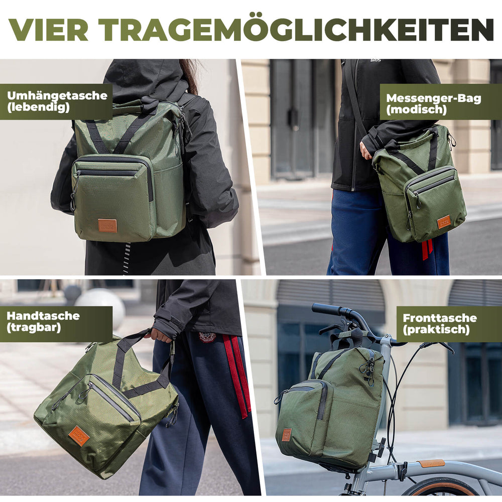 ROCKBROS Fahrradtasche Lenkertasche Multifunktional für Brompton 10L+1.5L