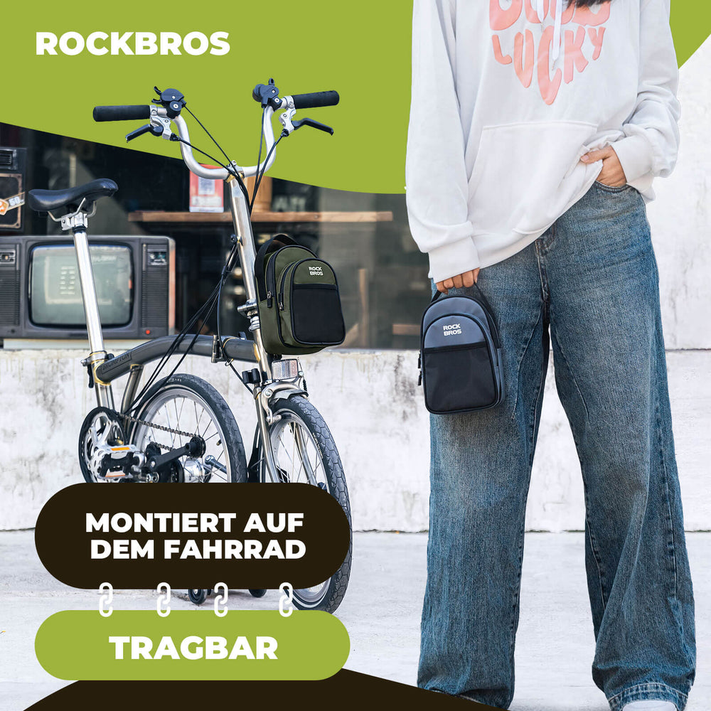 ROCKBROS Fahrradtasche Lenkertasche für Klapprad 1,8L Schichtspeicher
