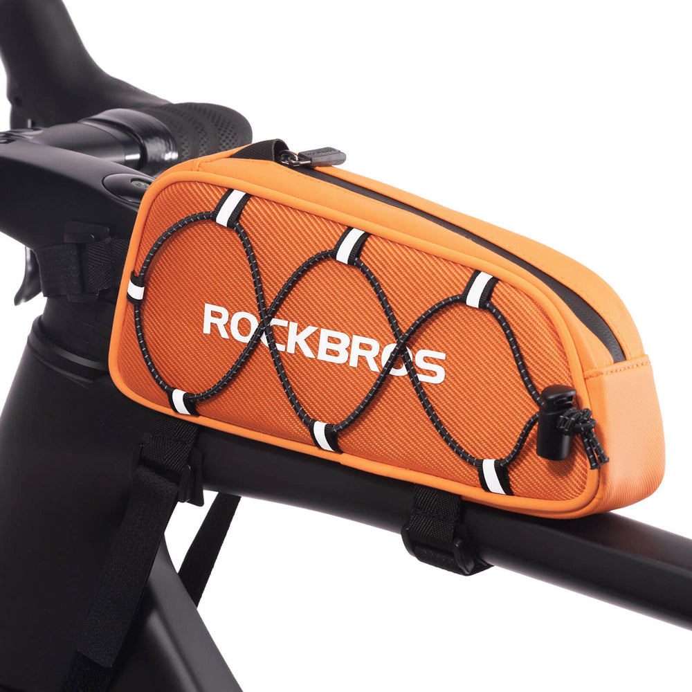 ROCKBROS Fahrradtasche Oberrohrtasche 1 L Vollständig Reflektierend Schwarz Silbrig - Orange